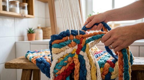 entdecken sie den genialen trick zum flechten beschädigter badetücher und verwandeln sie sie in einen wunderschönen, ultra-absorbierenden badvorlag. einfach, kreativ und nachhaltig!