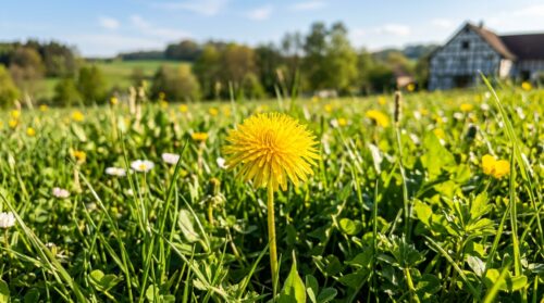 frühling: zu frühes mähen kann den rasen den ganzen sommer über schädigen – erfahren sie, warum eine gelbe blume das richtige signal für den perfekten schnitt ist.