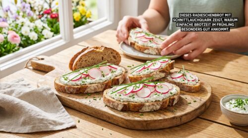 Dieses Radieschenbrot mit Schnittlauchquark zeigt, warum einfache Brotzeit im Frühling besonders gut ankommt